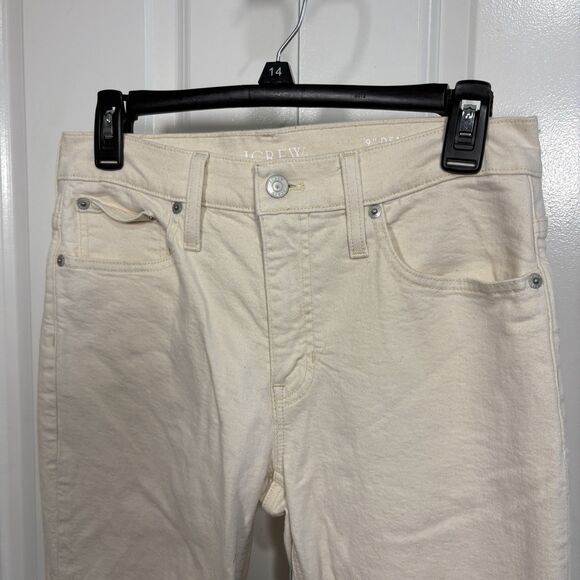 J.Crew Demi Boot Crop Jeans Women 27 Ivory Raw Hem Coastal Cowgirl Resortcore - Picture 2 of 11